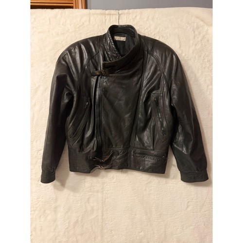 Giacca moto pelle - giacca, nera