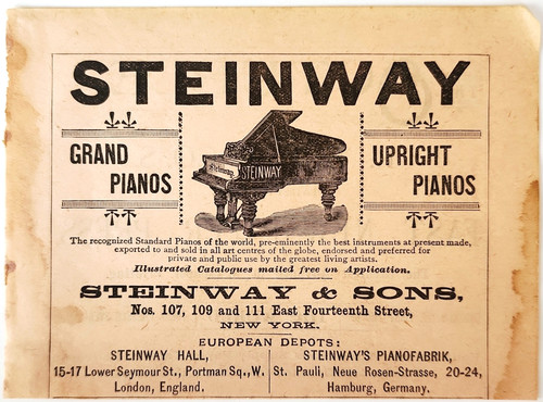 1896 steinway pianoforte - pianoforte, a