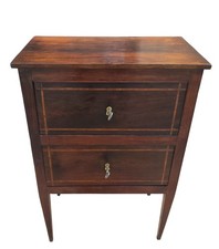 Grazioso Comoncino Comodino intarsiato  in ciliegio Parma