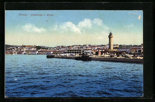 Cartolina trieste lanterna e - trieste,,