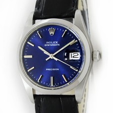 Orologio Rolex Vintage Oysterdate Precisione Quadrante Blu 34mm Uomo Acciaio Ref 6694