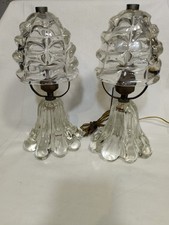 Abat-jour Vetro Murano Anni 50 In Coppia  Accensione A Catenella Revisionate