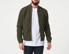Giubbotto pelle bomber verde