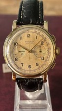 Wyler Vetta Oversize Chronograph Gold 18 K Vintage Extremely Rare