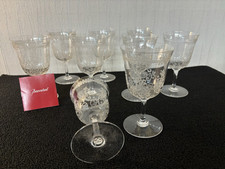 9 Bicchieri Acqua Riccamente Incisa IN Cristallo Di Baccarat ( Costo Un Pezzo)