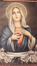 Ritratto Vintage Madonna Delle Lacrime Siracusa Cornice In Rame