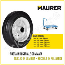 Ruota Ruote Industriali Gomma MAURER Ø 80 100 125 160 200 Carrello Portapacchi