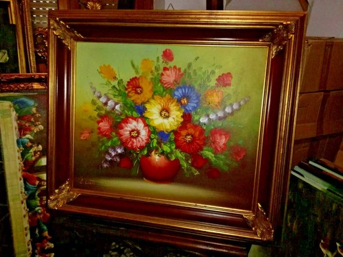 Dipinto olio tela vaso - su, "vaso