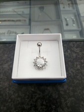 Piercing Ombelico Con Strass Bianchi 