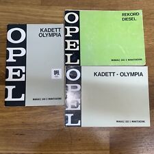 N. 3 Manuali Uso E Manutenzione Opel Kadett Olympia  E/o Rekord