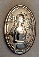 Icona Ovale Eva Donna Giovane  Angelo Quadro Arte Sacra Lamina Argento 925%