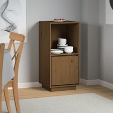 Credenza Marrone Ambrato 38x35x80 cm in Legno Massello di Pino