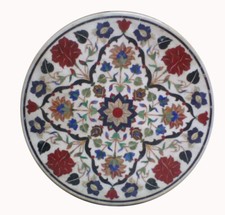 36 " Marmo Divano Centro Table Top Semi Precious Sassi Floreale Inserto Arte