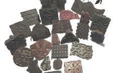 Epoca '800 E '900 Lotto 24 Stampi Per Seta In Legno Massello Ottimo Stato 11,5kg