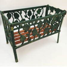 Fioriera rettangolare in ghisa legno da interno Portavaso ferro battuto vintage