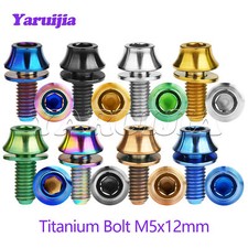 Bullone Titanio M5x12mm Testa Esagonale con Rondella Bici Porta Borraccia Gabbia Vite