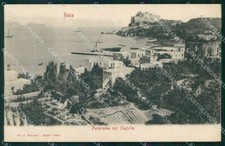 Napoli Bacoli Baia Veduta con Castello Barche cartolina RB6247