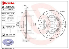 COPPIA DISCHI FRENO BREMBO 08.A759.1X  per AUDI A4 Allroad B8 (8KH), A4 B8 (8K2)