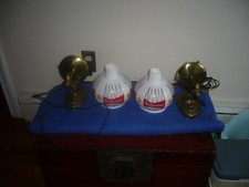 Applique da parete globo vetro latte Budweiser lampada luce insegna birra bar anni 50 60 omaggio sh