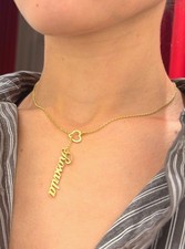 COLLANA SALISCENDI CON NOME E CUORE  DONNA IN ARGENTO 925 TUTTI REALIZZZABILI