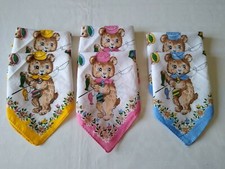 6 fazzoletti naso bambini fazzolettini bimbi cotone 21x21 gattino nuovi colorati