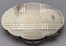 Porta Cipria Argento 800 Guilloche Anni 40 Vintage