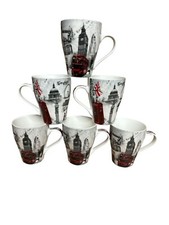 6x Tazza Londra Grande Capacità 400ml Tazza Caffè Souvenir Britannico Regalo Bus Big Ben
