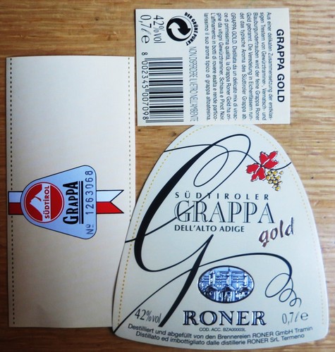 Italy roner grappa gold - grappa,