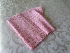 COPERTINA DA CARROZZINA O CULLA  ALL'UNCINETTO IN COTONE ROSA FATTO A MANO