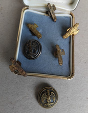 Lotto fascetti bavero Ufficiale e bottoni Milizia Sicurezza Nazionale fascista