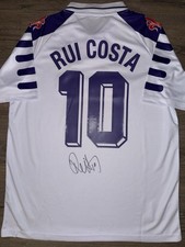 Maglia da trasferta Rui Costa firmata a mano Fiorentina 1998/99 con prova esatta e certificato di autenticità