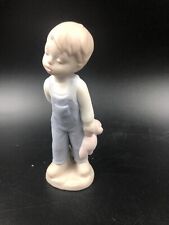 STATUA STATUETTA FIGURINA MORENA PORCELLANA COLORATA BIMBO CON ORSETTO