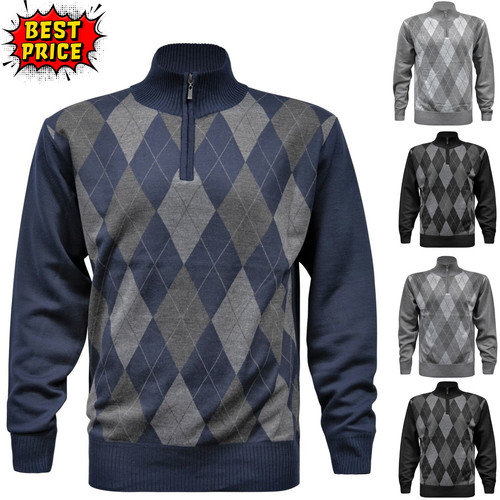 Maglione uomo mezza zip - , stampa