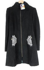 DESIGUAL Cappotto Da Donna L'Adoration 38 Nero Cotone Mistoe Foderato Con Motivo