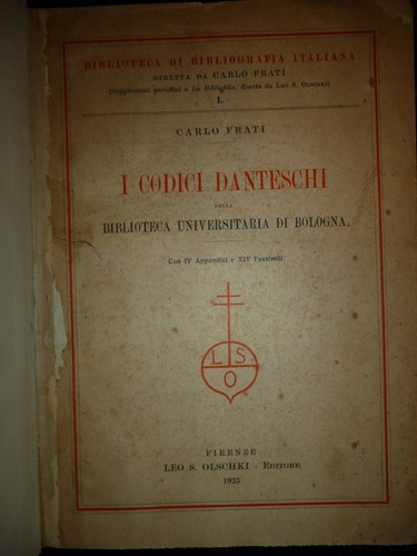 Frati codici danteschi della - i,