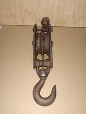 Antico Bozzello Carrucola a Doppia Corda Nautica in Ferro Fine 800 (No Peso)