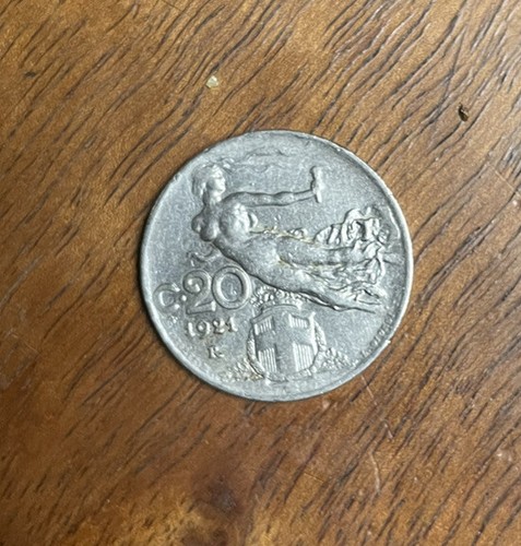 Moneta centesimi lire 1921 - 20,