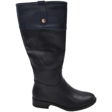 Stivali alti in pelle bicolore