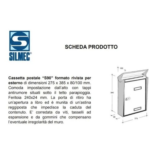 Cassetta postale silmec - postale, s90