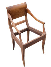 ANTICA POLTRONA in STILE DIRETTORIO LEGNO di Noce ITALIA Epoca Ottocento RARA