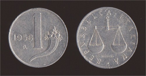 Lira 1958 bilancia - 1958, e