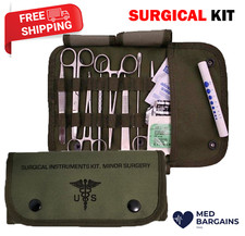Elite Kit Pronto Soccorso 80122GRN Kit Campo Chirurgico Militare con Custodia in Tela Verde