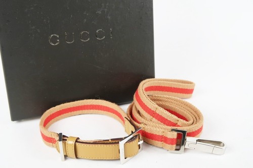 Gucci collare cane beige rosso - collare, beige/rosso