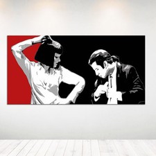 Quadro Pop Art Pulp Fiction 100x50 Dipinto a Mano su Tela Arredo Casa Moderno