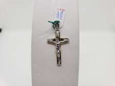 CIONDOLO CROCE SACRA IN ORO GIALLO E BIANCO 18KT 750 2,1 GRAMMI (2230)