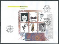 2002 ITALIA FDC POSTE ITALIANE FOGLIETTO DESIGN NO TIMBRO ARRIVO - BG