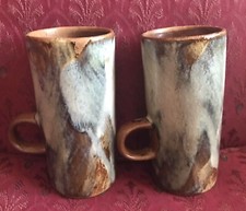 Set of 2 ~ Vintage Caffe D'Vita Brown 6 oz Espresso Cups