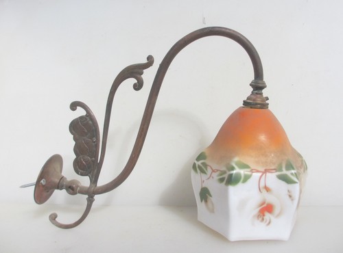 Victorian brass gas wall light - victorian,