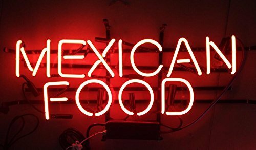 X10 mexican food glass neon - 17"x10"mexican,