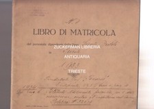 LIBRO DI MATRICOLA dipendente ditta SANTE RIDOLI IN TRIESTE 1933 polizza